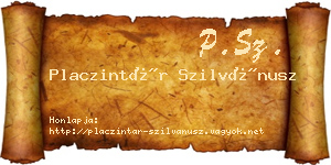 Placzintár Szilvánusz névjegykártya